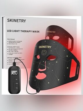 Skinetry LED Light Therapy Mask - Black with Gold Stars
